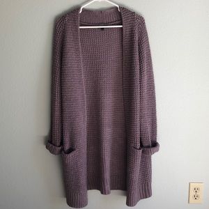 Dusty Purple Knit Cardigan
